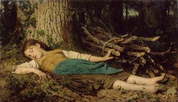 Albert ANKER_Fillette endormie dans les bois