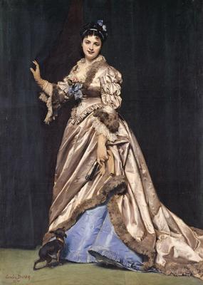 Carolus-Duran, Portrait de madame Ernest Feydeau dit la Dame au chien, 1870